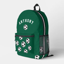 Soccer Green Personalised Kids Back to School Bedruckter Rucksack