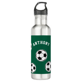Soccer Green Personalised Kids Back to School Edelstahlflasche