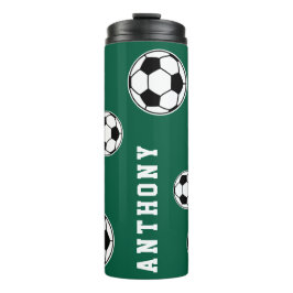 Soccer Green Personalised Kids Back to School Thermosbecher