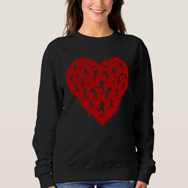 Soccer Heart Love Men Kids Girls Boys Valentines D Sweatshirt (Vorderseite)