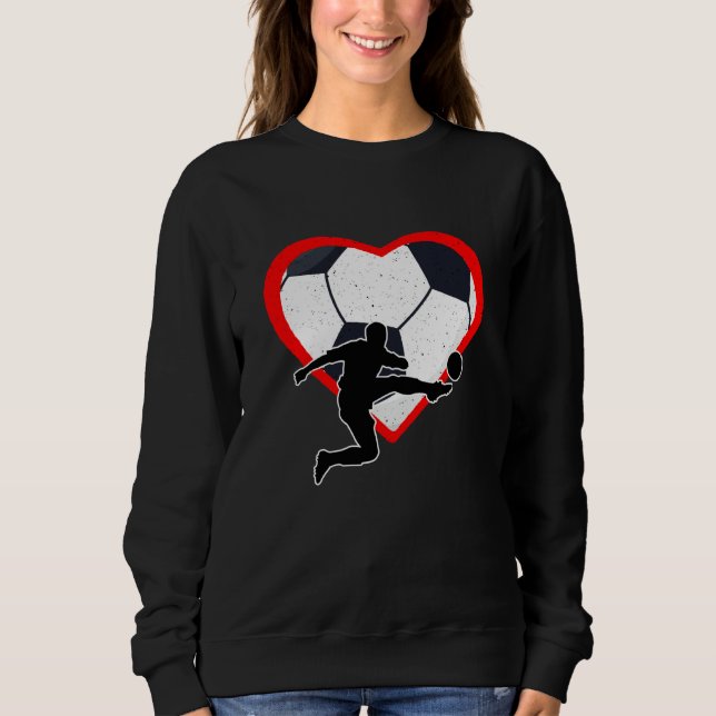 Soccer Heart Sport Love Anti Valentines Day Sweatshirt (Vorderseite)