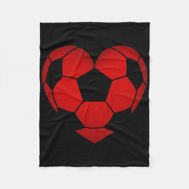 Soccer Heart Valentine's Day For Boys Girls Kids  Fleecedecke (Vorderseite)