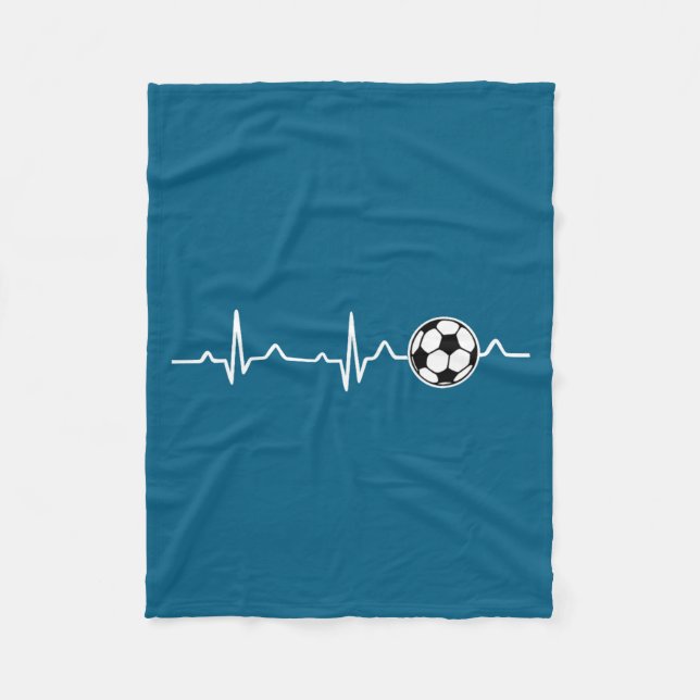 Soccer Heartbeat Football Tee Men,women Lover Foot Fleecedecke (Vorderseite)