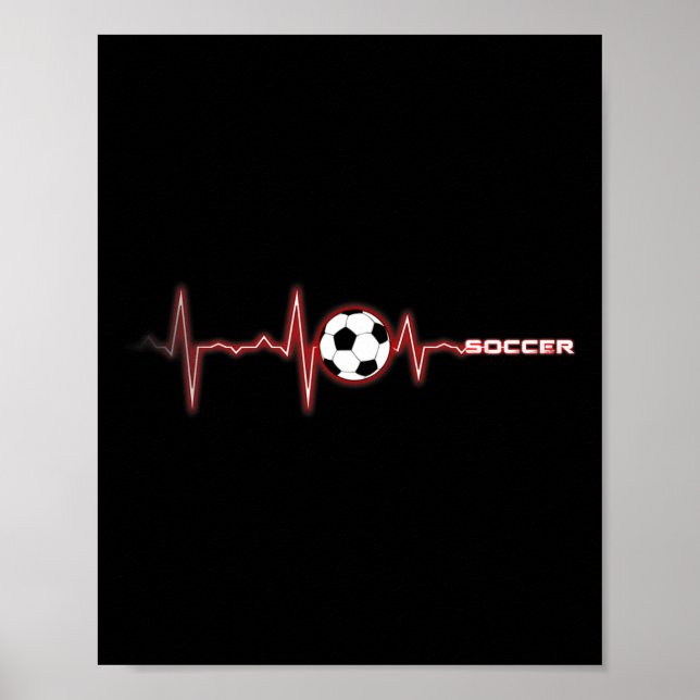 Soccer Heartbeat Shirt - Soccer Byll Heartbeat  Poster (Vorne)