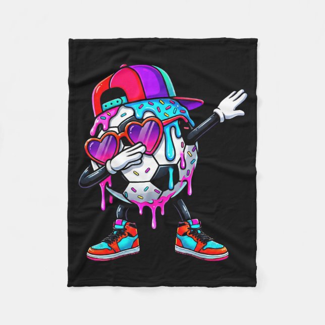 Soccer Ice Cream Drip Dabbing Sprinkles Srts Boys  Fleecedecke (Vorderseite)