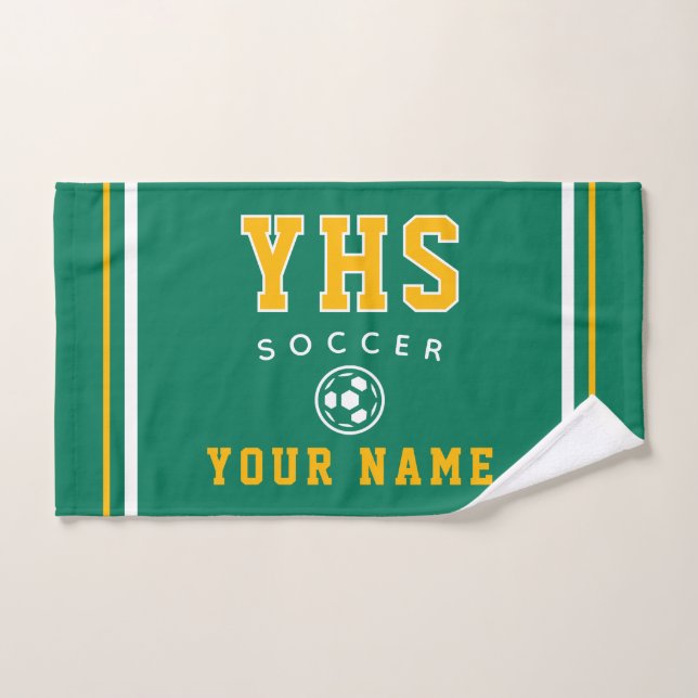 Soccer Icon, Custom Name & School, Team Gift Hand Handtuch (Handtuch)
