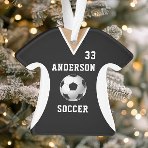 Soccer Jersey Sportteam Uniform Black Ornament