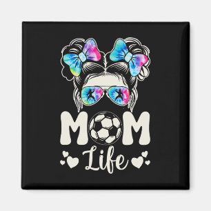 Soccer Karate Mama Life Messy Bun Leopard Mütter D Magnet