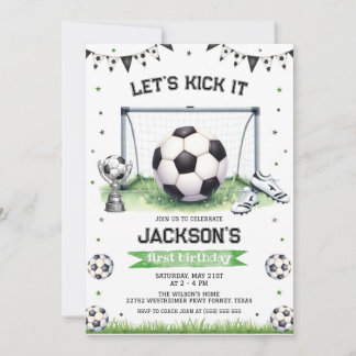 Soccer Kids Boy Birthday Party Invitation Einladung