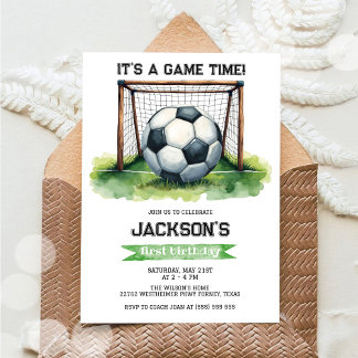 Soccer Kids Boy Birthday Party Invitation Einladung
