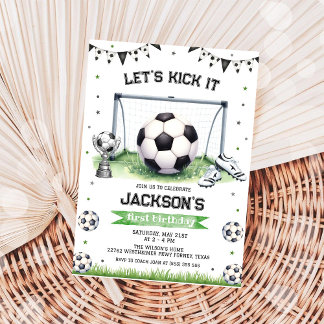 Soccer Kids Boy Birthday Party Invitation Einladung