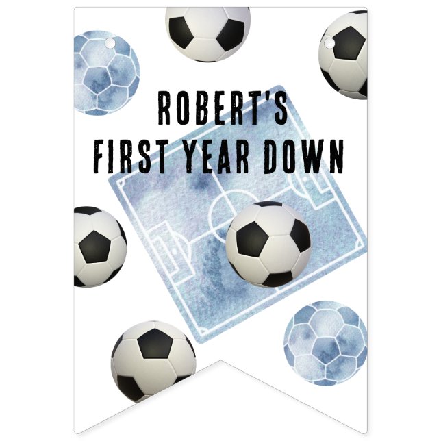 Soccer kids first birthday party  wimpelkette (Erste Fahne)