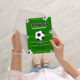 Soccer Kids Football Theme 7th Birthday Party Einladung