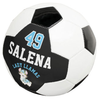 Soccer  Llama  - Blue, Black and White  Fußball