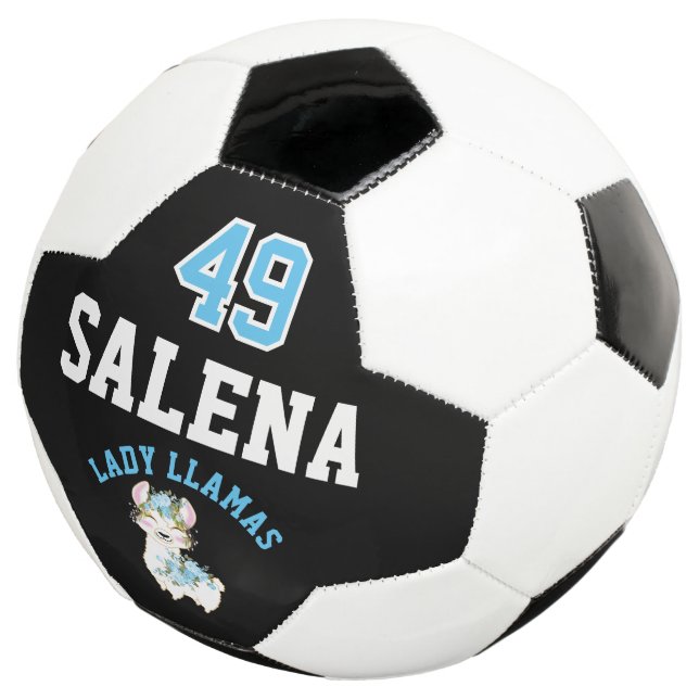 Soccer  Llama  - Blue, Black and White  Fußball (Dreiviertel)