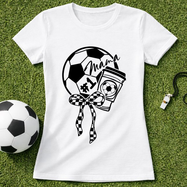 Soccer Mama Coffee Bow Style T-Shirt (Von Creator hochgeladen)