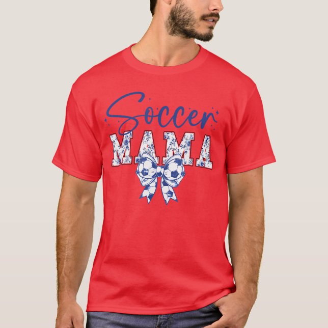 Soccer Mama Coquette Bow Funny Soccer Cheer Mama g T-Shirt (Vorderseite)
