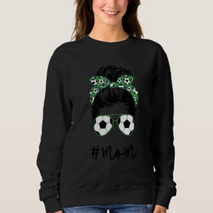 Soccer Mama Messy Bun Aviator Brille Soccer Mutter Sweatshirt