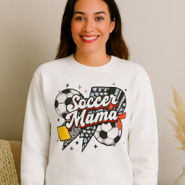 Soccer Mama Shirt - Kühner Bow & Gemustertes Herz