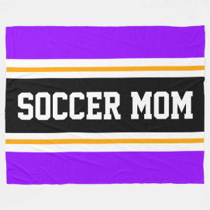 SOCCER MAMA Spaß Helle, Lila, schwarz-gelbe Streif Fleecedecke
