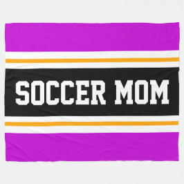 SOCCER MAMA Spaß Rosa Schwarz-weiße Racing Streife Fleecedecke