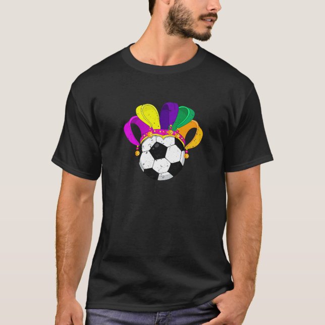 Soccer Mardi Gras Hat Funny Festival Party Lover S T-Shirt (Vorderseite)