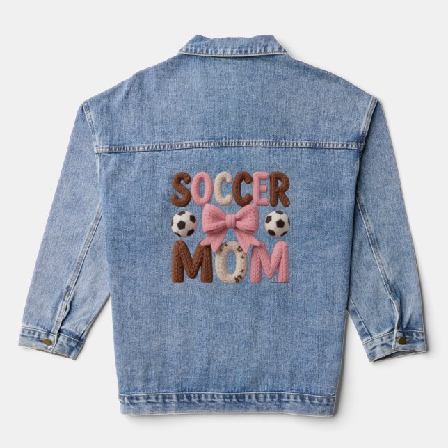 Soccer Mom Hoodie – Faux Yarn Cozy Pullover Gift Jeansjacke (Rückseite)