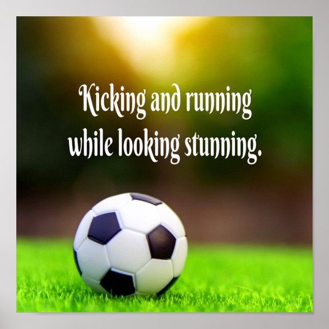Soccer Motivierend Inspiration Green Field Poster (Vorne)