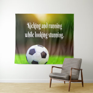 Soccer Motivierend Inspiration Green Field Wandteppich