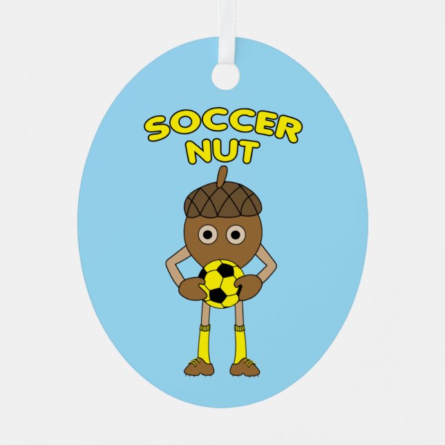 Soccer Nut Text Ornament Aus Metall (Vorderseite)