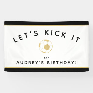 Soccer Party Benutzerdefiniertes Signieren Gold Bl Banner