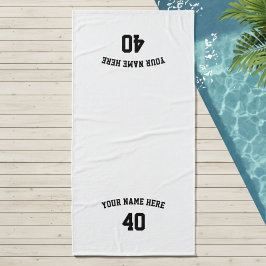 Soccer Personalized Black and White Towel  Badehandtuch