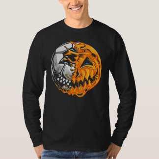 Soccer Player Halloween Pumpkin Skeleton Hallows'  T-Shirt