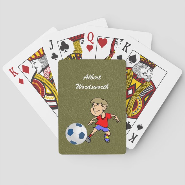 Soccer - Player image and Ball - Personalize Spielkarten (Rückseite)