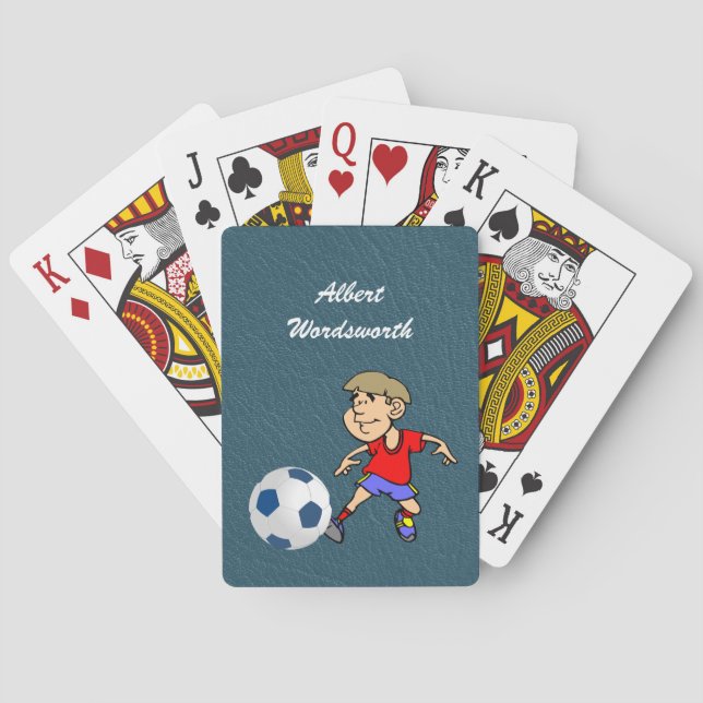 Soccer - Player image and Ball - Personalize Spielkarten (Rückseite)