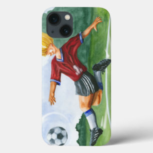 Soccer Player Kicking a Ball by Jay Throckmorton iPhone 13 Hülle