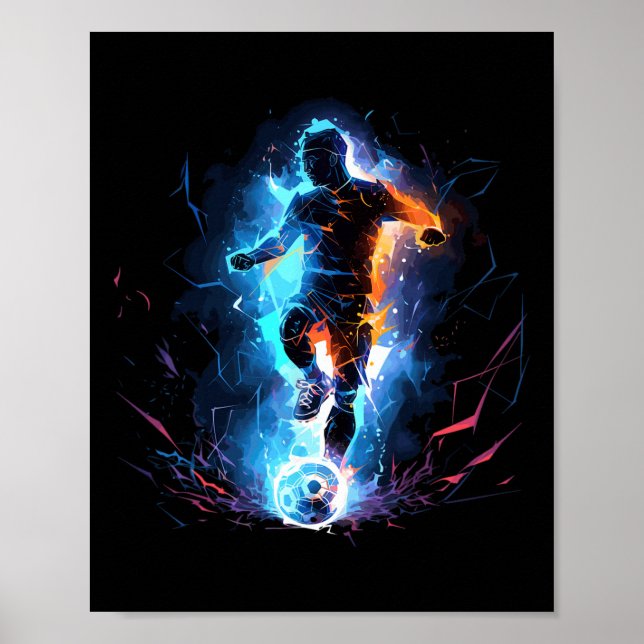 Soccer Player Lightning  Poster (Vorne)