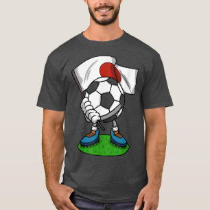 Soccer Player Soccer Ball With Flag of Japanese Ja T-Shirt