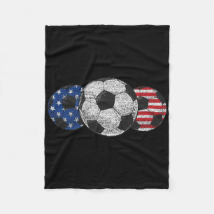 Soccer Red White Blue American Flag 4. Juli Fleecedecke