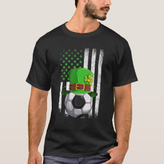 Soccer Retro USA Flag Kleeblatt Leprechaun St Patr T-Shirt