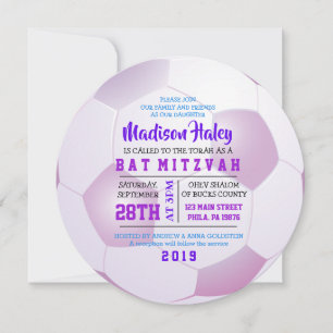 SOCCER ROUND GIRLS Bat Mitzvah Einladung