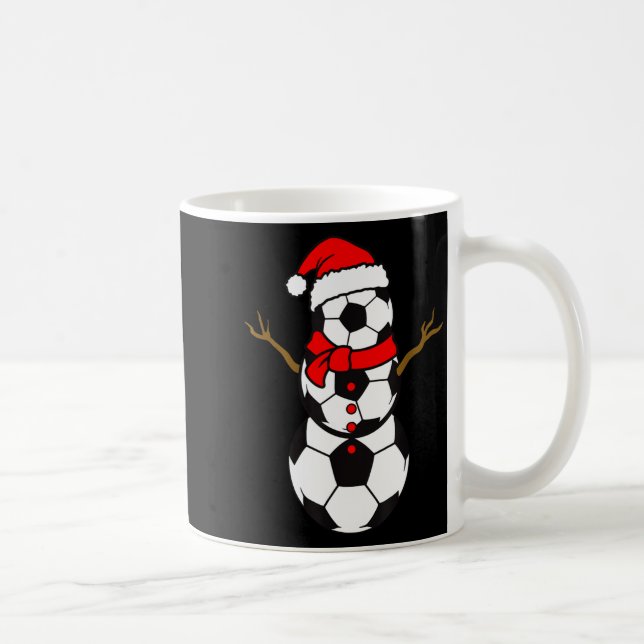 Soccer Santa Hat Snowman Xmas Funny Soccer Lover C Kaffeetasse (Rechts)
