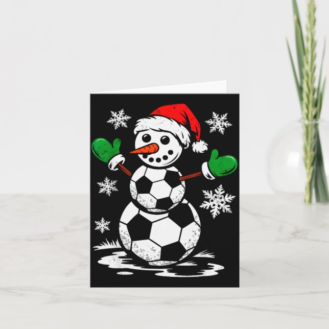 Soccer Santa Hat Snowman Xmas Funny Soccer Lover C Karte (Vorderseite)