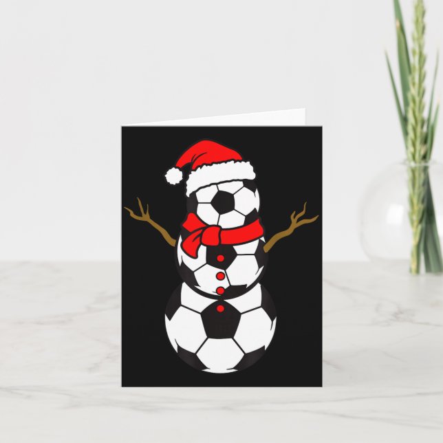 Soccer Santa Hat Snowman Xmas Funny Soccer Lover C Karte (Vorderseite)