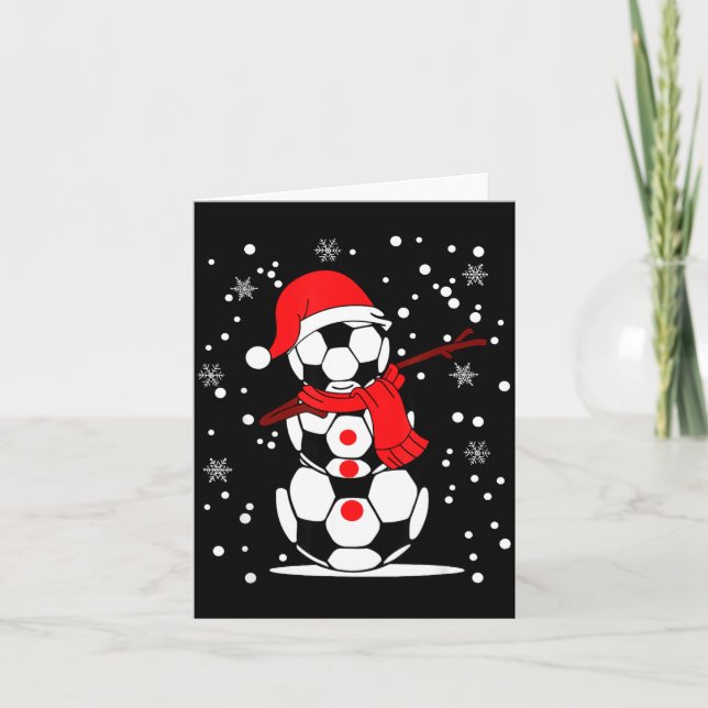 Soccer Santa Hat Snowman Xmas Funny Soccer Lover C Karte (Vorderseite)