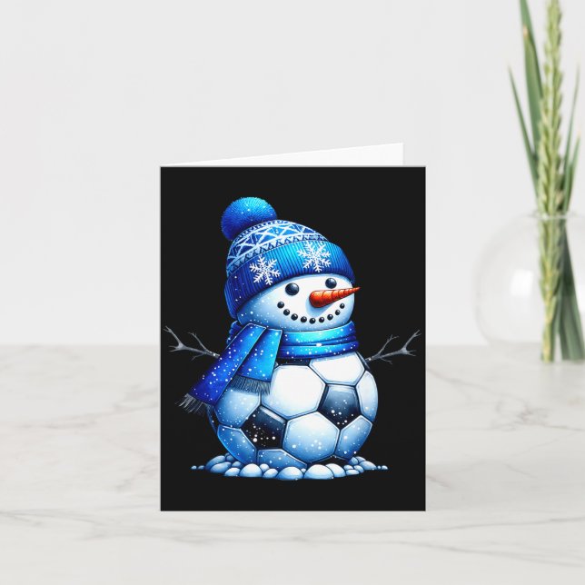 Soccer Santa Hat Snowman Xmas Funny Soccer Lover C Karte (Vorderseite)
