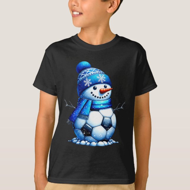 Soccer Santa Hat Snowman Xmas Funny Soccer Lover C T-Shirt (Vorderseite)