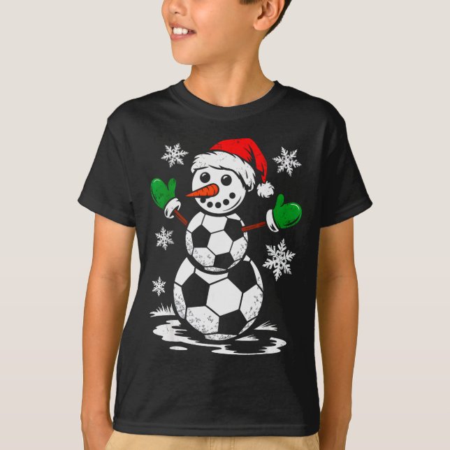 Soccer Santa Hat Snowman Xmas Funny Soccer Lover C T-Shirt (Vorderseite)