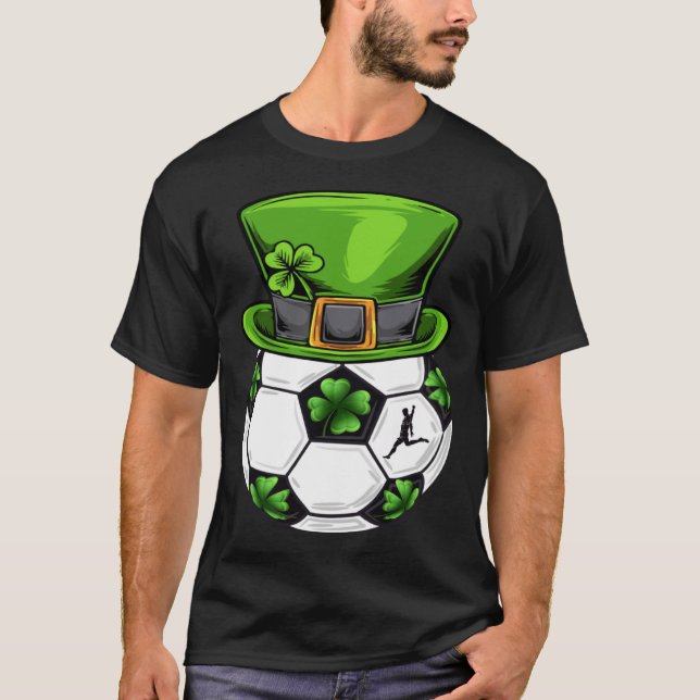 Soccer Shamrock Leprechaun St Patricks Day Boys Ki T-Shirt (Vorderseite)