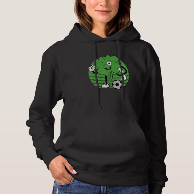 Soccer Shamrock Lucky Clover Irish St Patrick's Da Hoodie (Vorderseite)
